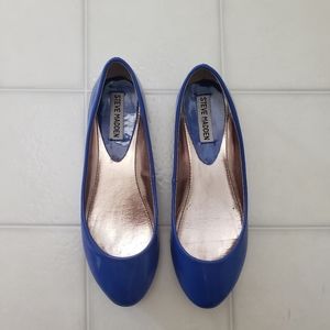Steve Madden Women's Blue Leather Ballet Flats